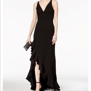 Plunging Ruffled Gown